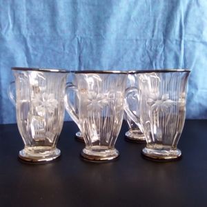 6 Beautiful cut glass mugs
